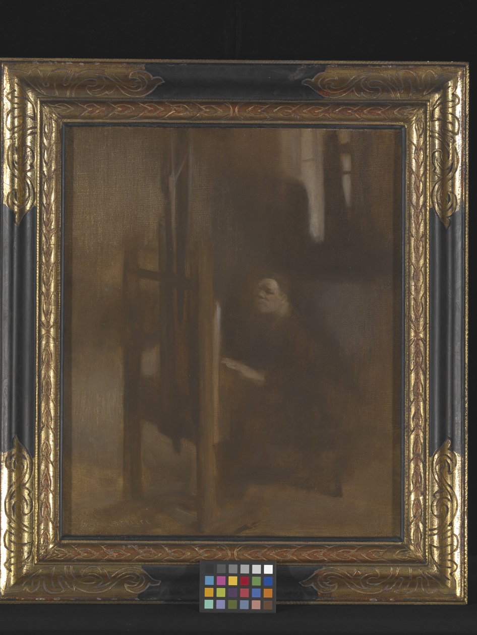 Artista no seu cavalete (óleo sobre tela) de Eugène Carrière
