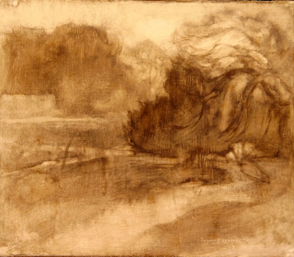 Paisagem (óleo sobre tela) de Eugène Carrière