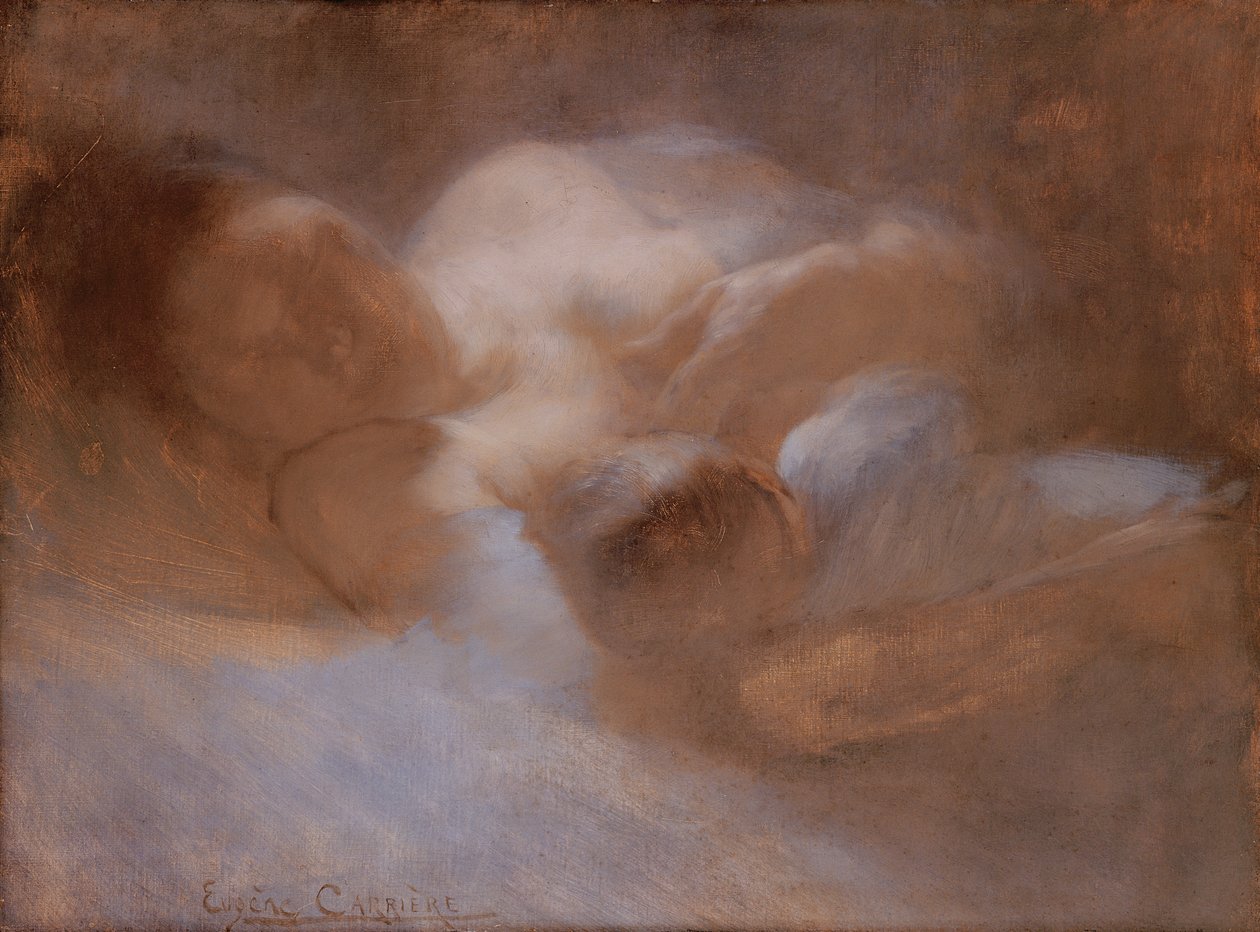 Maternidade (Sofrimento) (óleo sobre tela) de Eugène Carrière