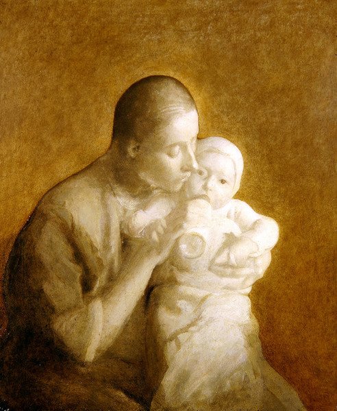 Mãe e Filho (óleo sobre tela) de Eugène Carrière