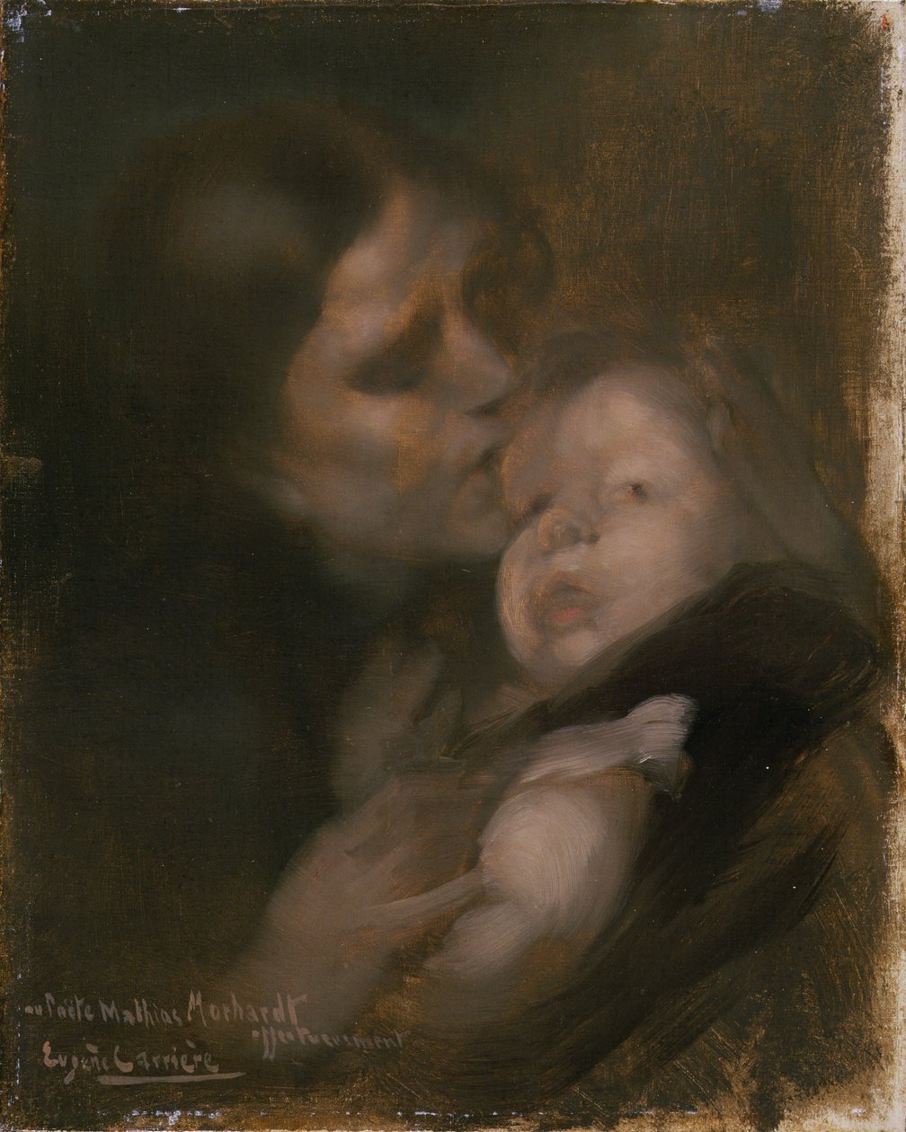Mãe e filho (óleo sobre tela) de Eugène Carrière