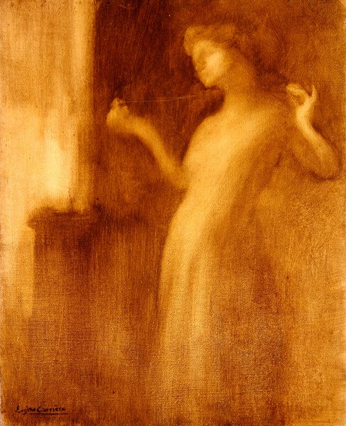 O Spinster, ou O Colar Quebrado (óleo sobre tela) de Eugène Carrière