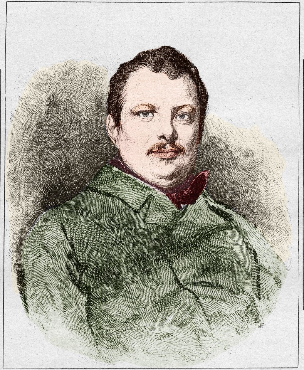 Retrato de Honore Balzac em 1830 (1799 - 1850), escritor francês. Gravura de Eugene Chiquet. de Eugene Chiquet