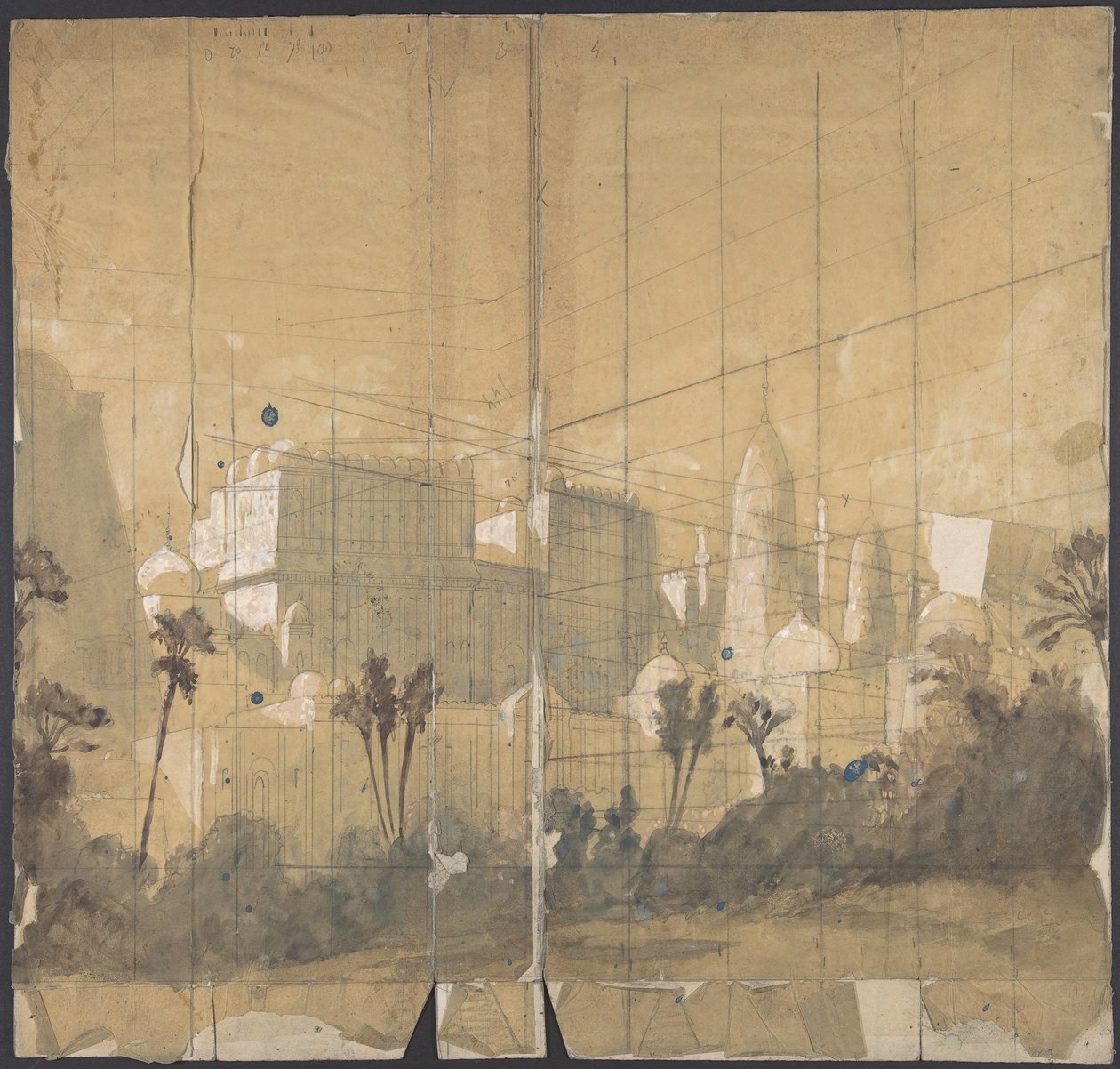 Projeto para um cenário na Ópera, Paris, 1828-90. de Eugene Ciceri