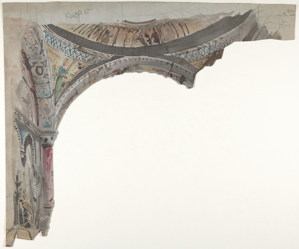 Projeto para um cenário na Ópera, Paris, 1830-90. de Eugene Ciceri