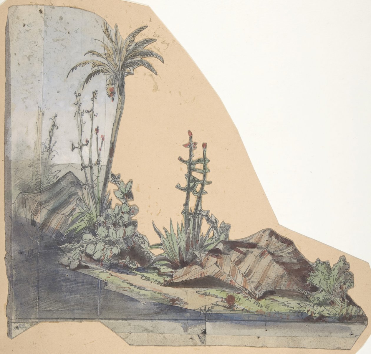 Projeto para um cenário na Ópera, Paris, 1830-90. de Eugene Ciceri