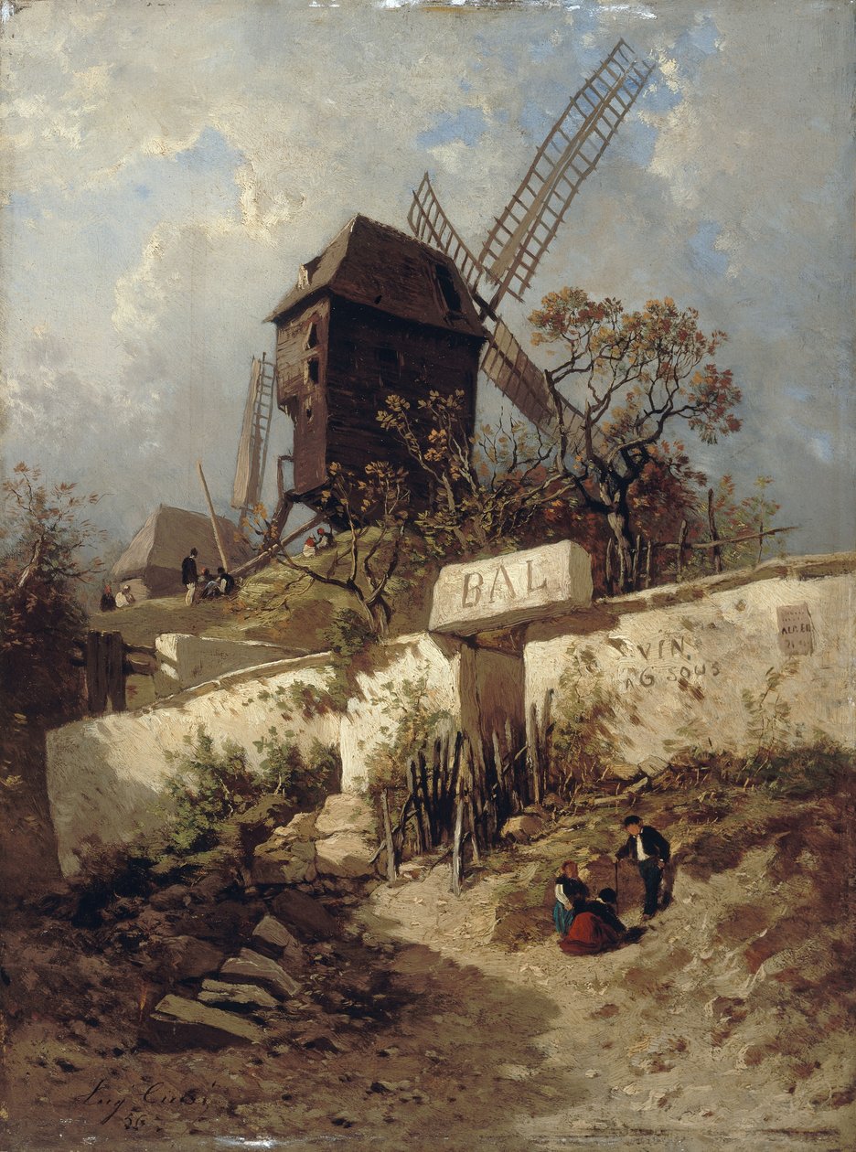 O Moulin de la Galette em Montmartre de Eugene Ciceri