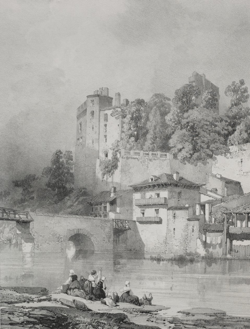 Viagens pitorescas e românticas na França antiga. Bretanha: Chateau de Clisson de Eugene Ciceri