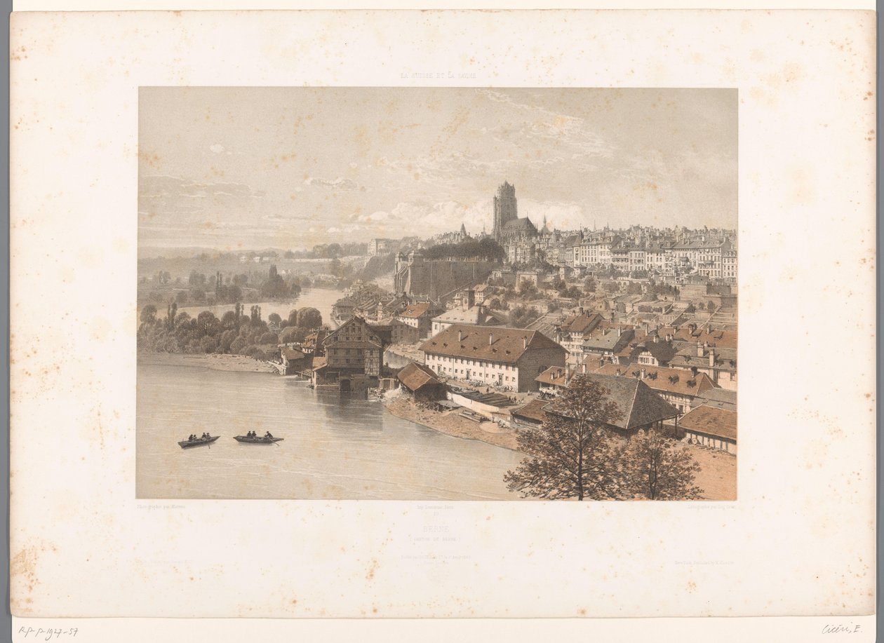 Vista de Berna Berna (título no objeto) Rostos na Suíça e Savoy (título da série) La Suisse et la Savoie (título da série no objeto) de Eugene Ciceri