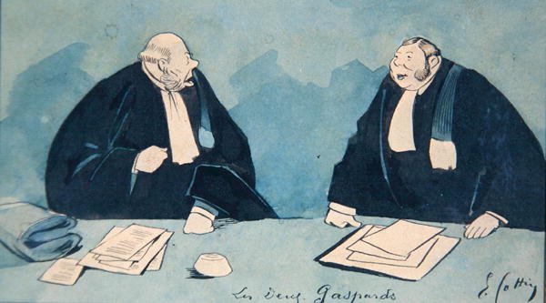 Dois Advogados, c.1900 (cor litho) de Eugene Cottin