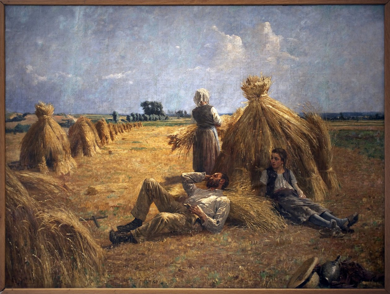 Meio-dia. Pintura por Eugene Damascus (1844-1899), óleo sobre tela de Eugene Damas