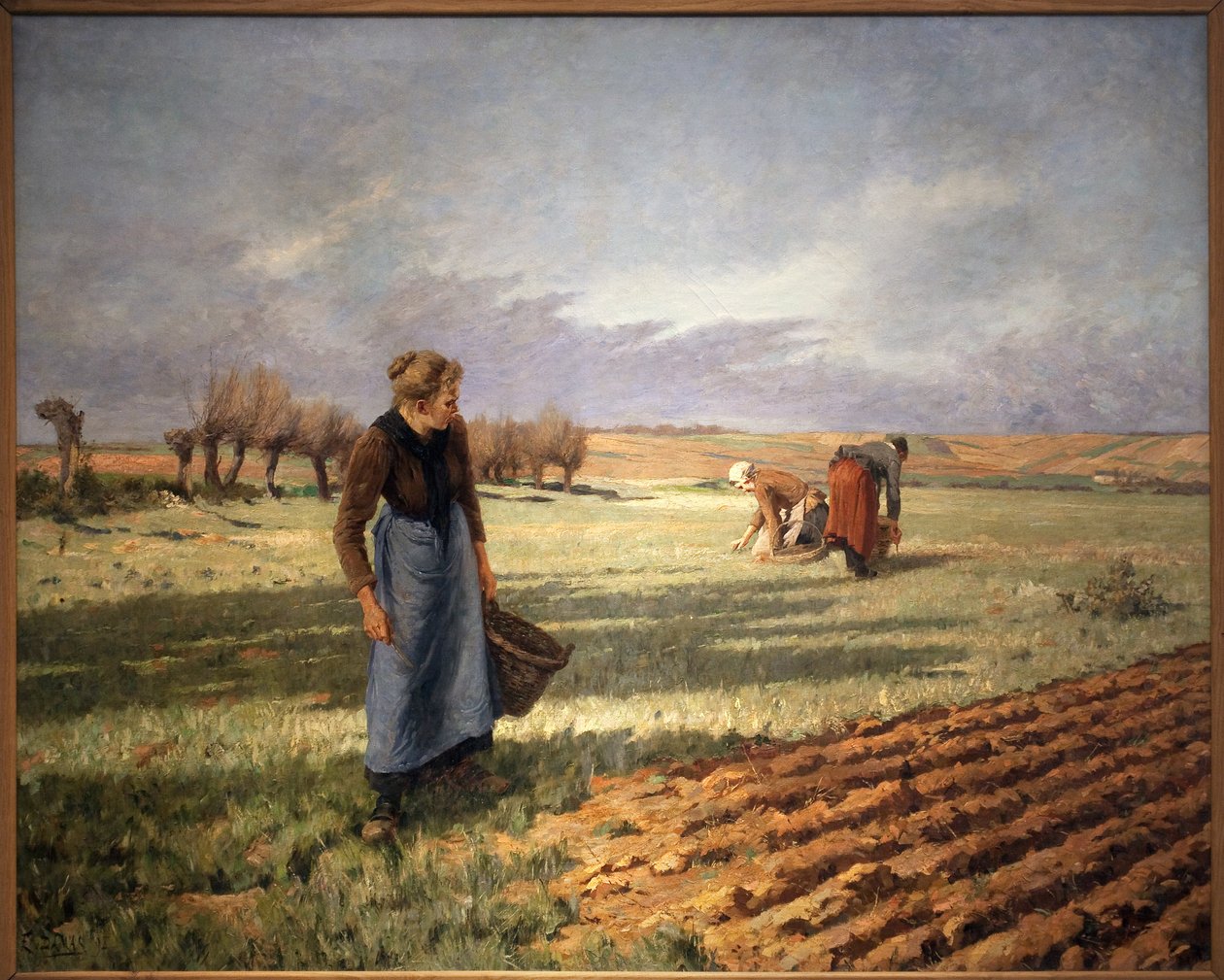 Colheita de dentes-de-leão. Pintura por Eugene Damascus (1844-1899), óleo sobre tela. Arte Francesa de Eugene Damas