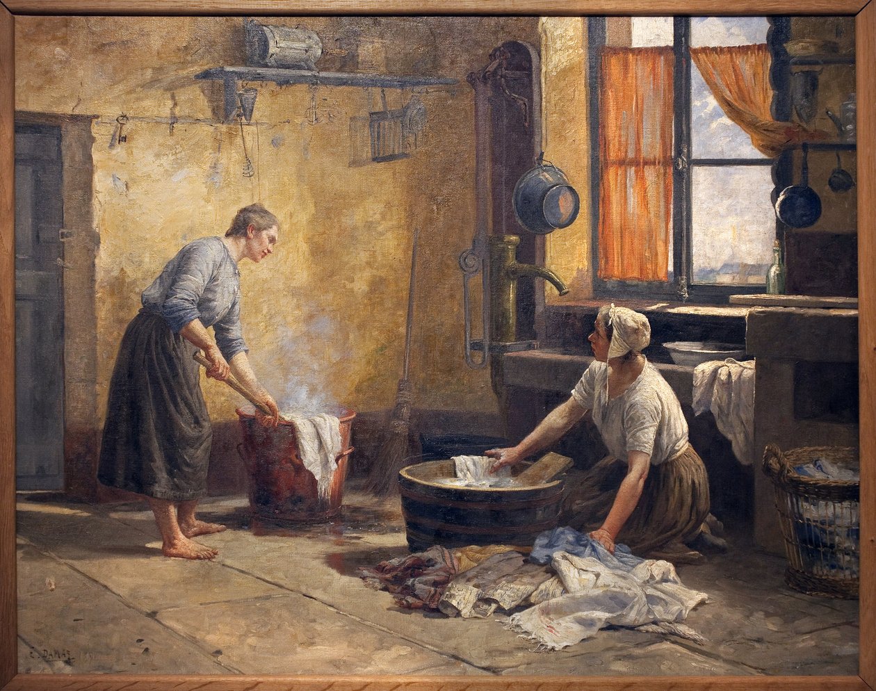 A alfazema. Pintura por Eugene Damascus (1844-1899), óleo sobre tela de Eugene Damas