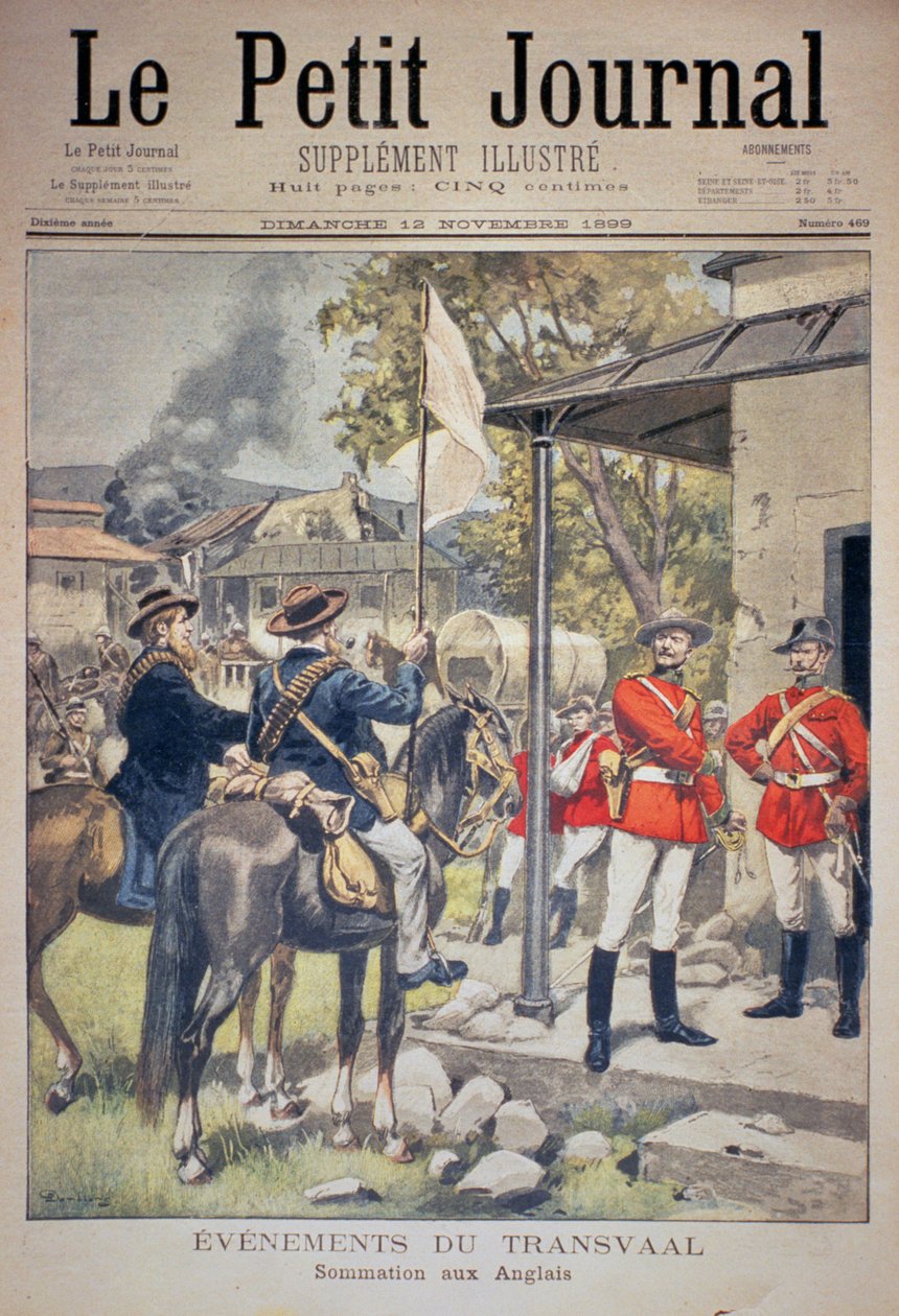 Eventos no Transvaal: Convocação para o inglês, capa do Le Petit Journal, 12 de novembro de 1899 de Eugene Damblans