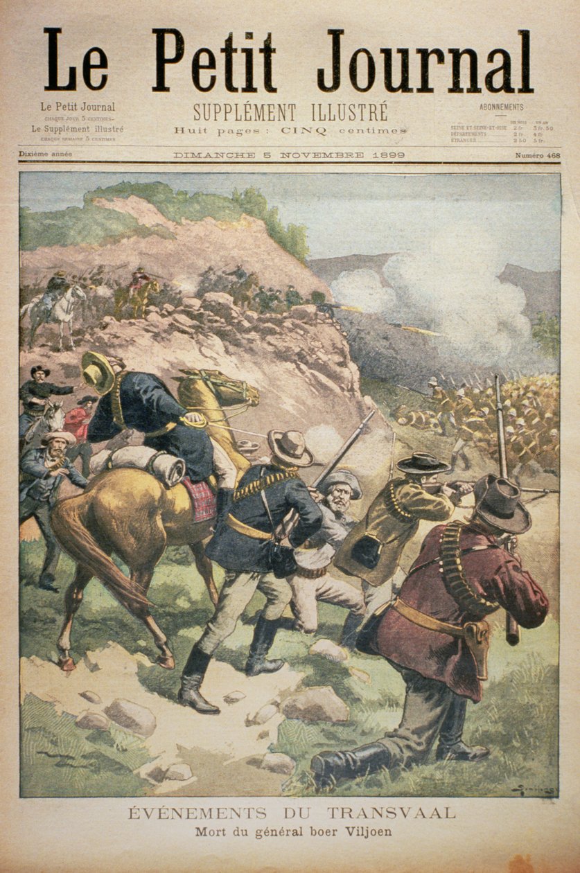 Eventos no Transvaal: a morte do bôer General Viljoen, capa do Le Petit Journal, 5 de novembro de 1899 de Eugene Damblans