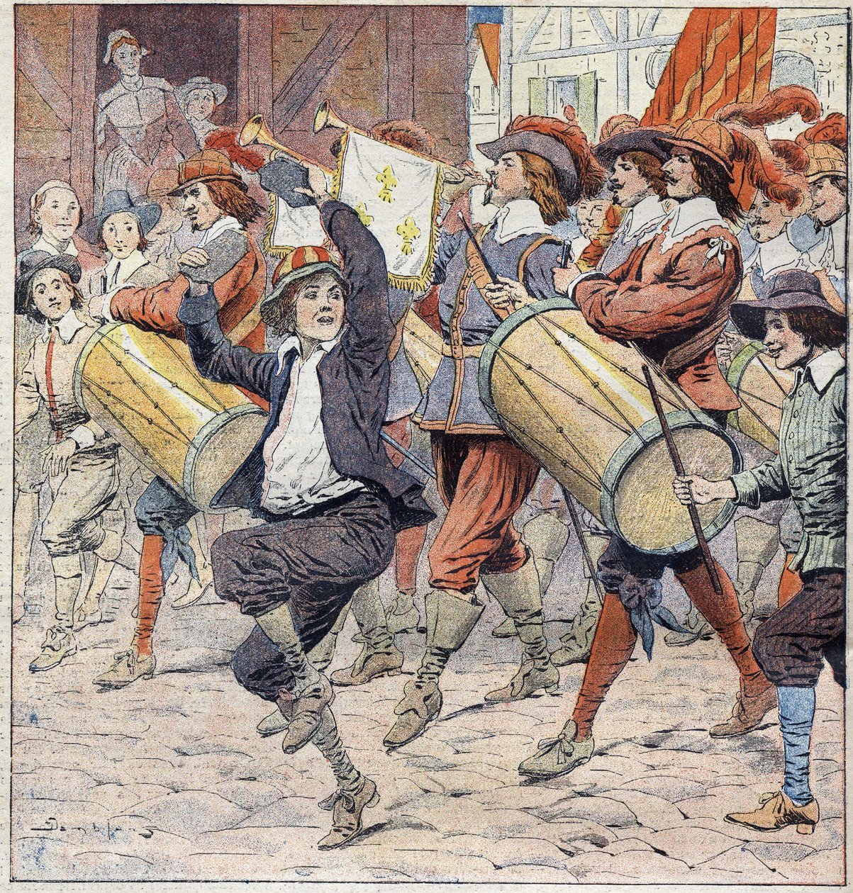 Ilustração para "Vint ans apres" (Vinte anos depois) de Eugene Damblans