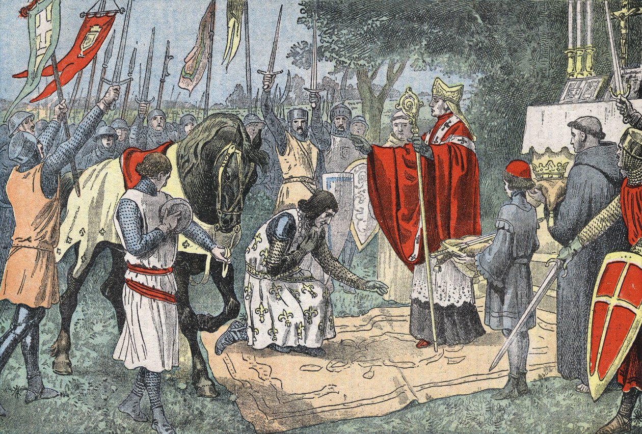 Philippe Auguste antes da Batalha de Bouvines em 27 de julho de Eugene Damblans