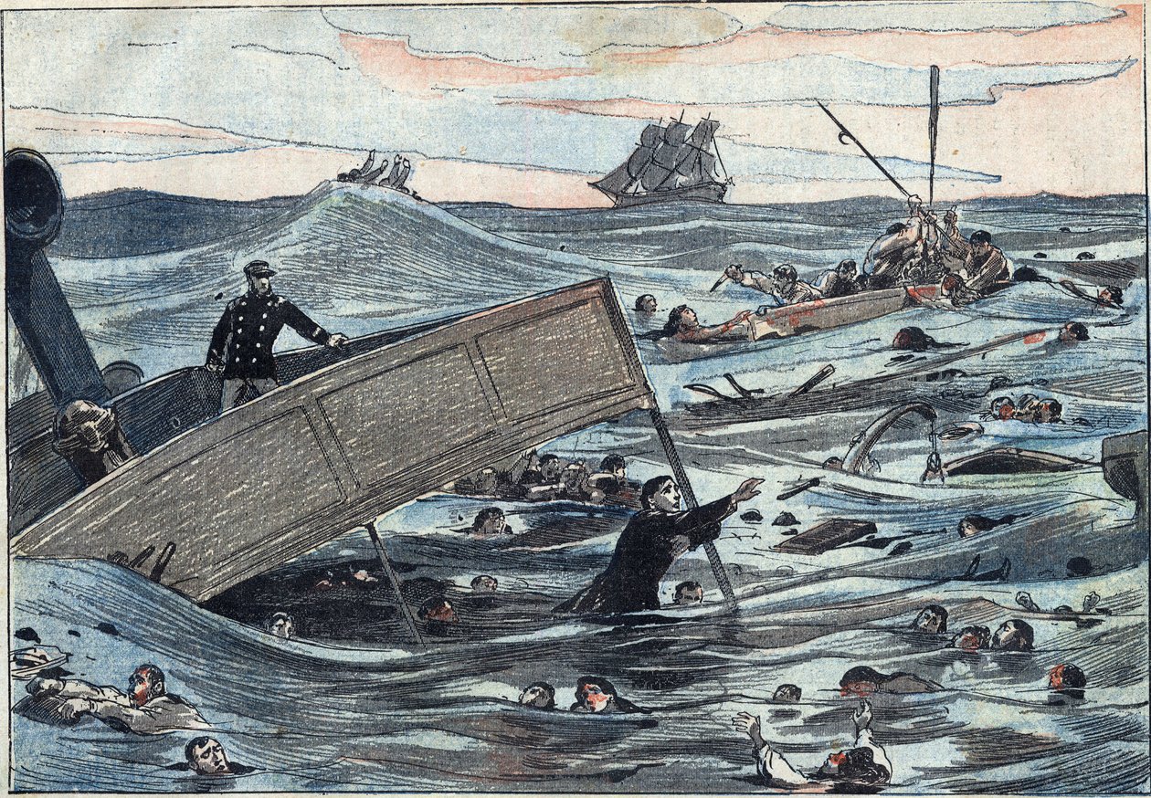 Afundamento do navio "Burgundy", afundado por um veleiro inglês de Eugene Damblans