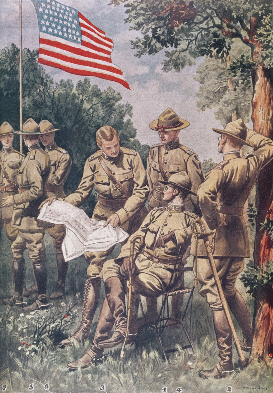 A chegada dos americanos na França: como reconhecer diferentes categorias, &39;Le Petit Journal&39;, 1917-18 de Eugene Damblans