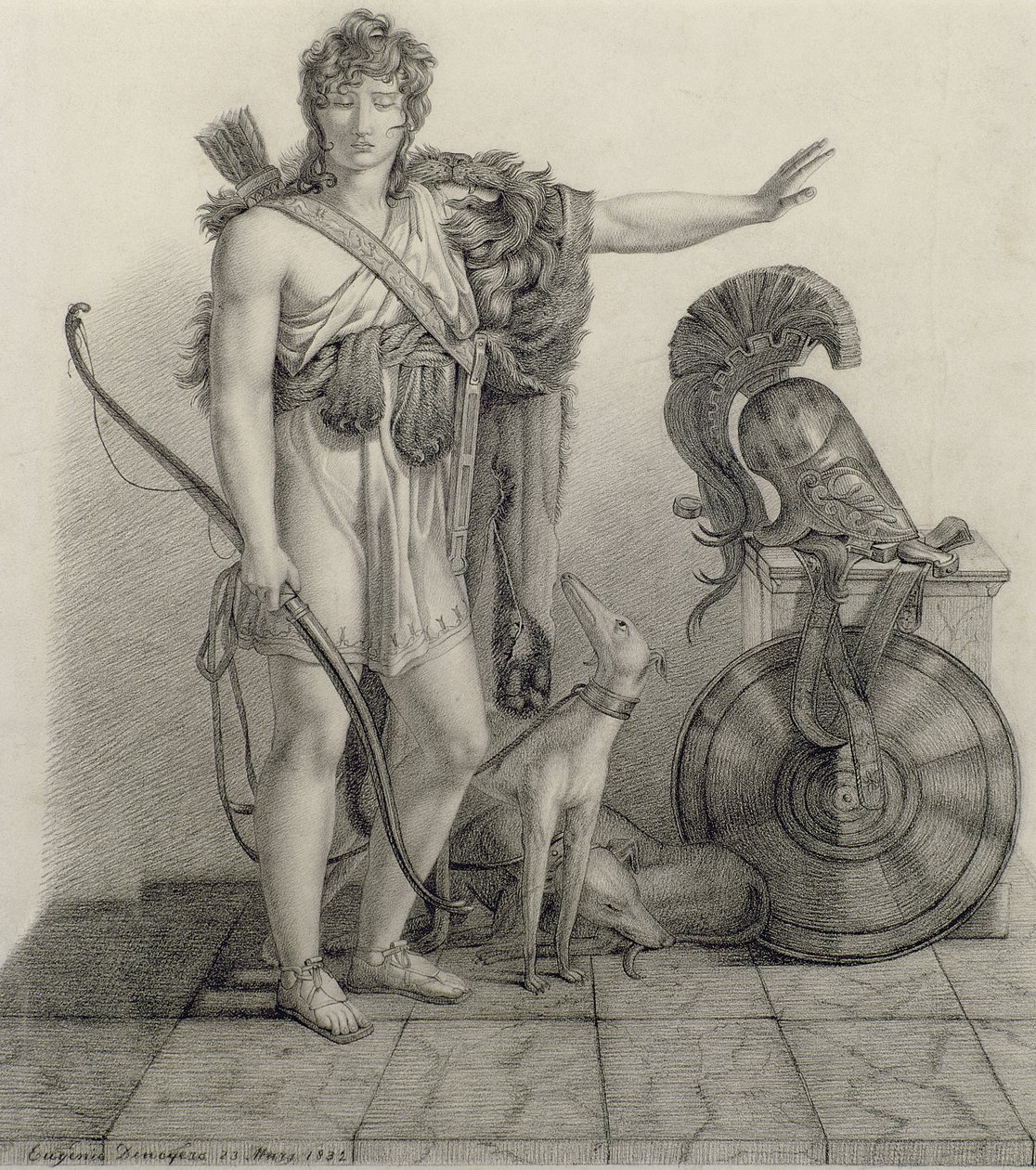 Hipólito, 1832, depois de uma pintura do barão Pierre Narcisse Guerin (1774-1833) (carvão sobre papel) de Eugene Denagers