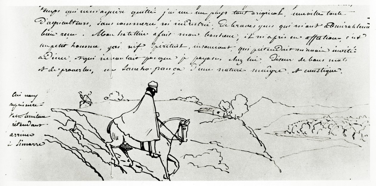 Viollet-le-Duc em suas viagens pela França (tinta no papel) de Eugene Emmanuel Viollet le Duc