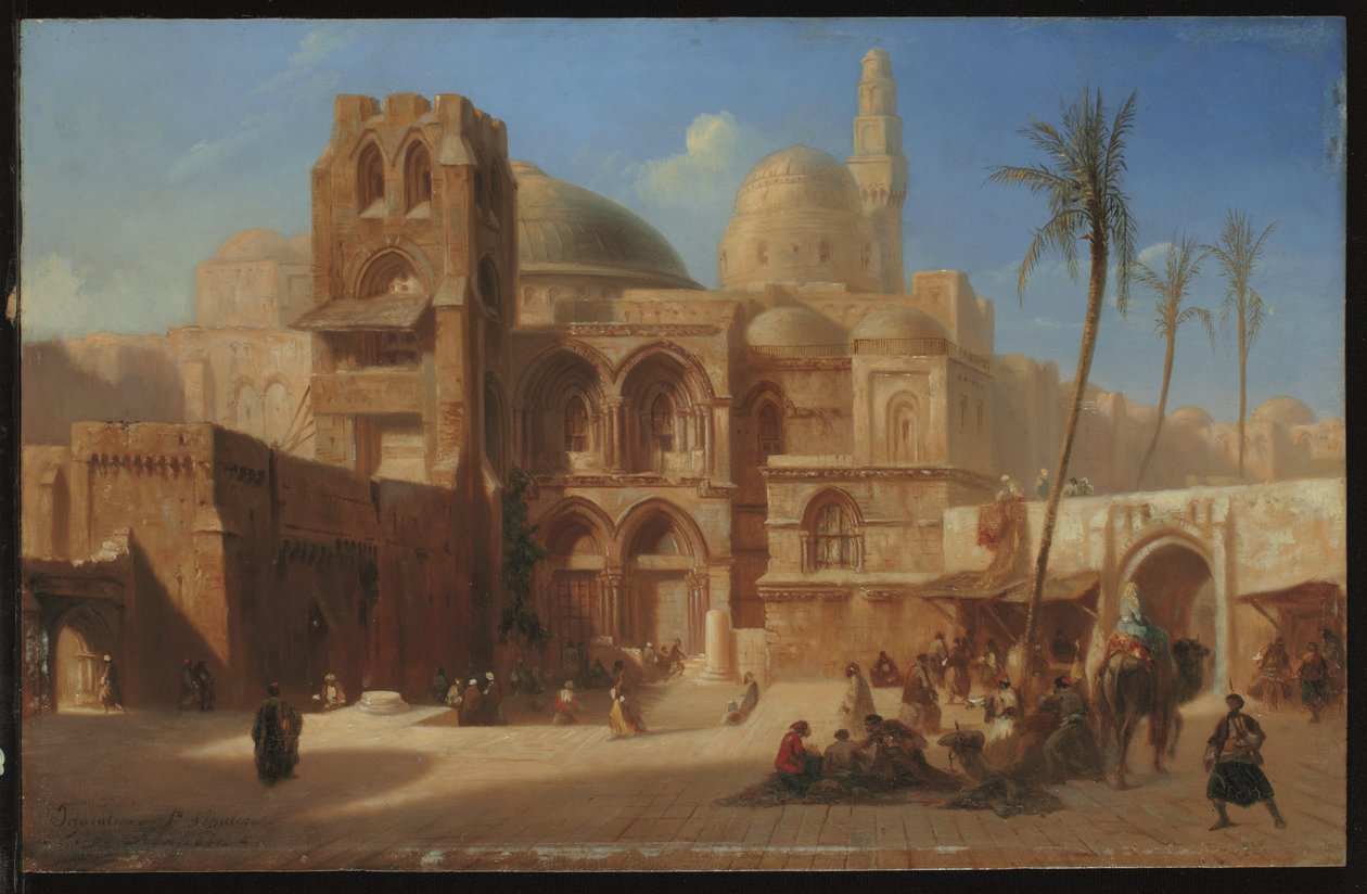 O Santo Sepulcro em Jerusalém (óleo sobre painel) de Eugene Flandin