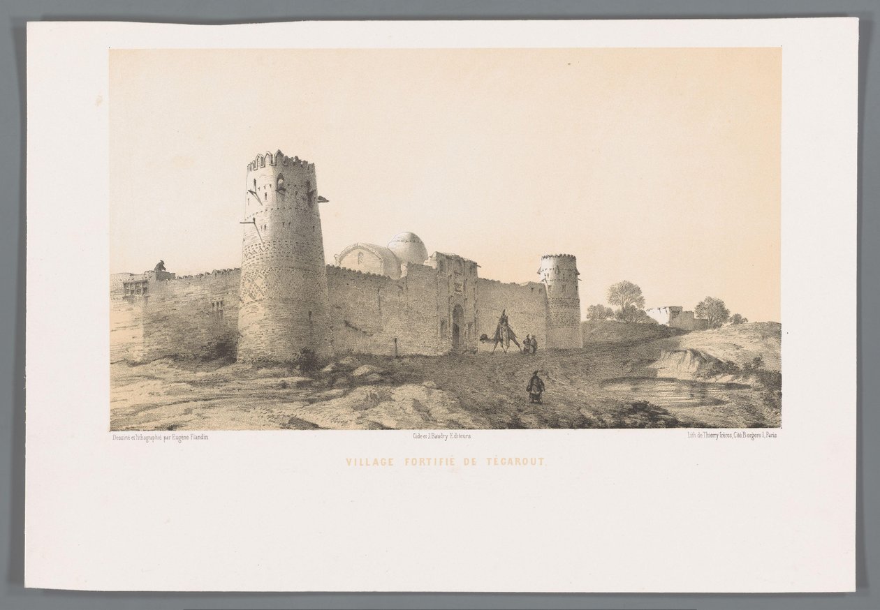 Versterkt dorp Taghrud
Aldeia fortificada de Tegarout (título sobre o objecto) de Eugene Flandin