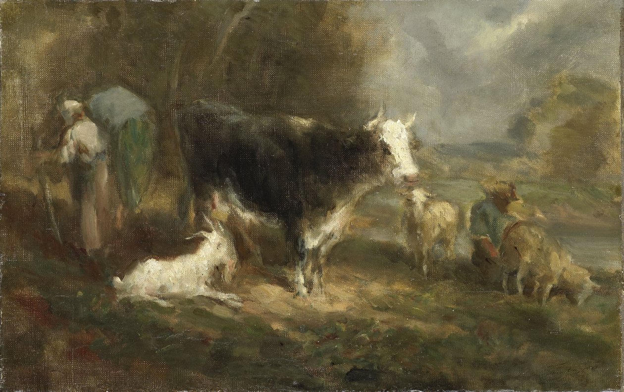 Quintal com gado de Eugene Fromentin
