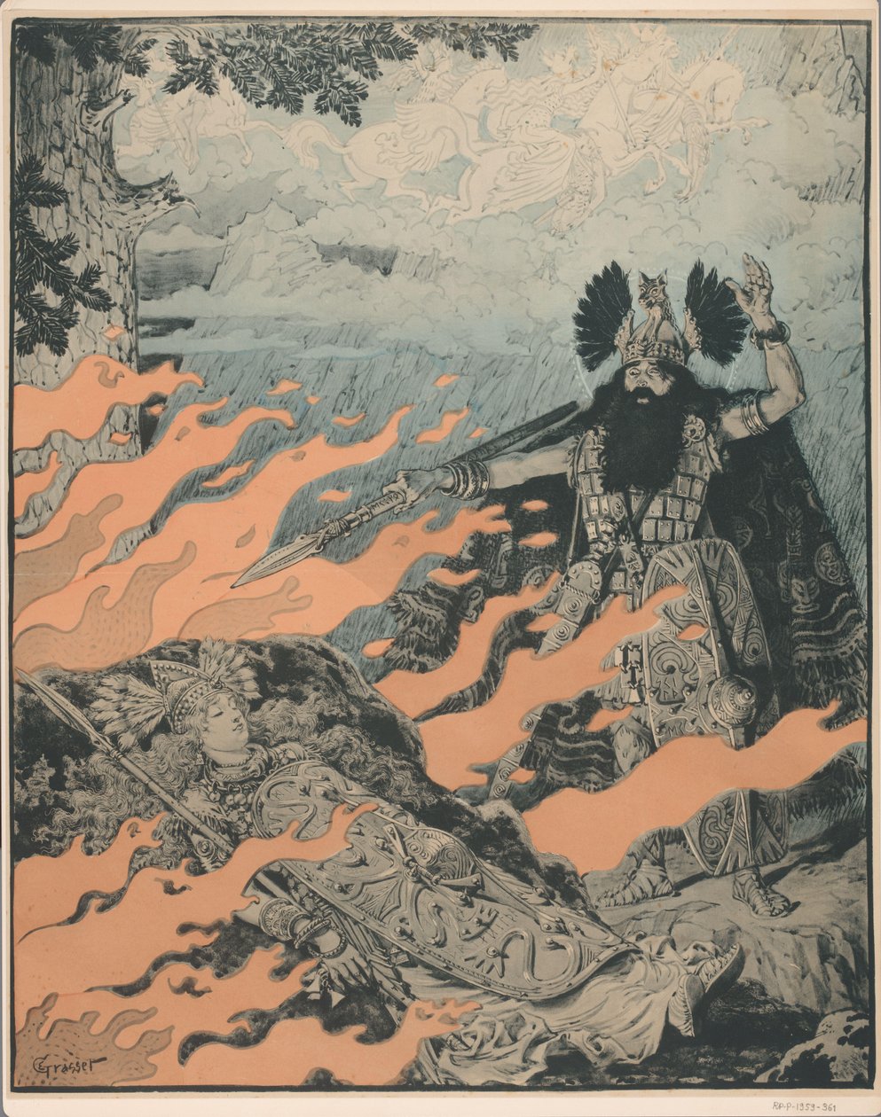 Pôster de Die Walküre de Richard Wagner La Valquíria de Eugene Grasset