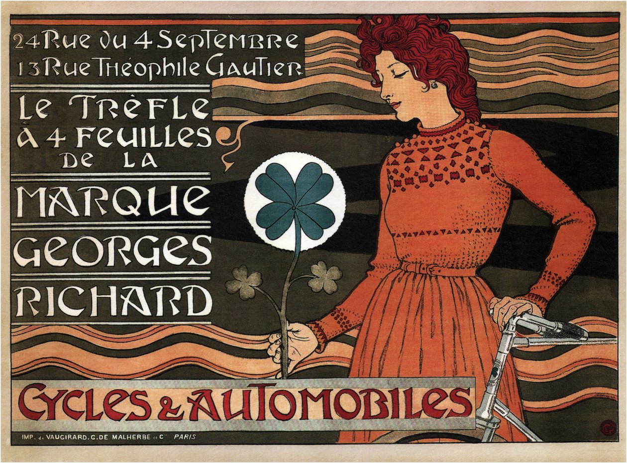Ciclos e carros Georges Richard, 1899 de Eugene Grasset