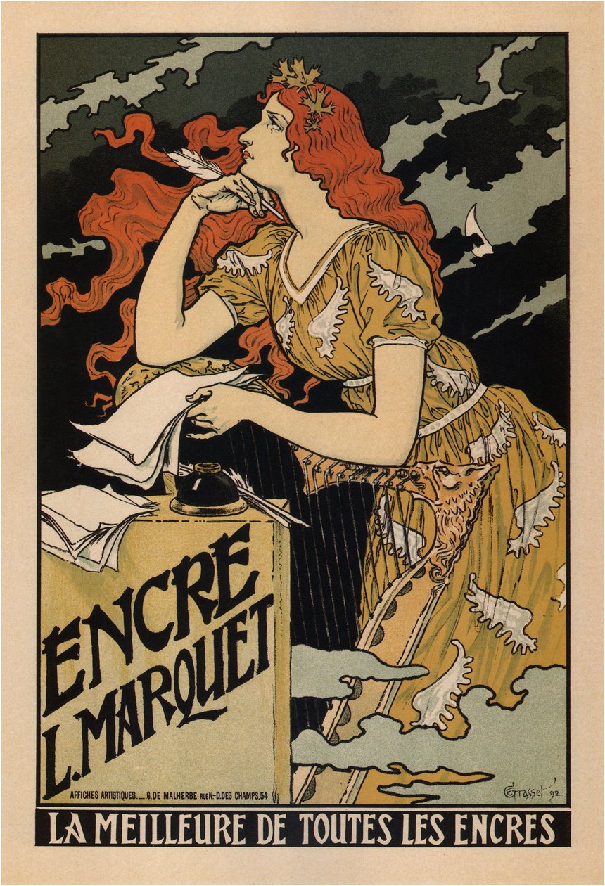 Cartaz do Ink L. Marquet, 1892 de Eugene Grasset