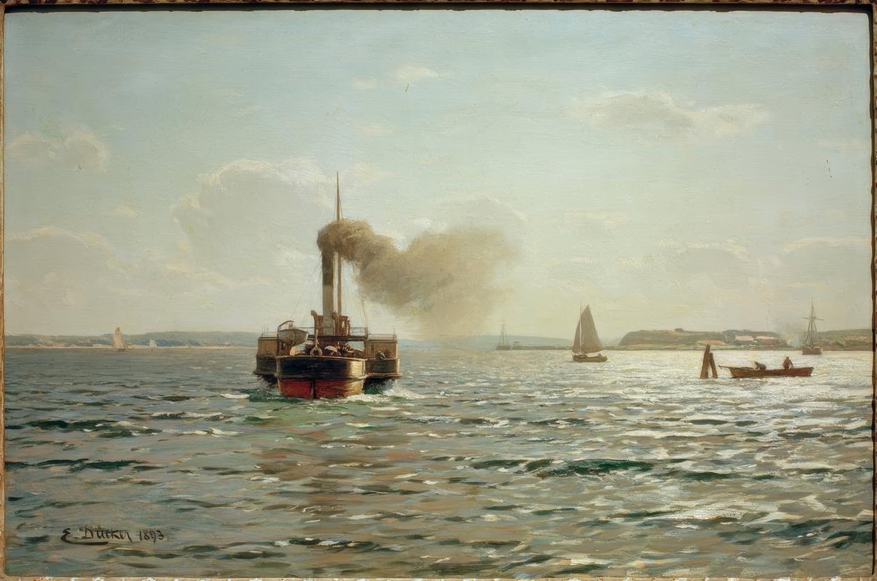 O mar Báltico em Flensburg de Eugene Gustav Dücker