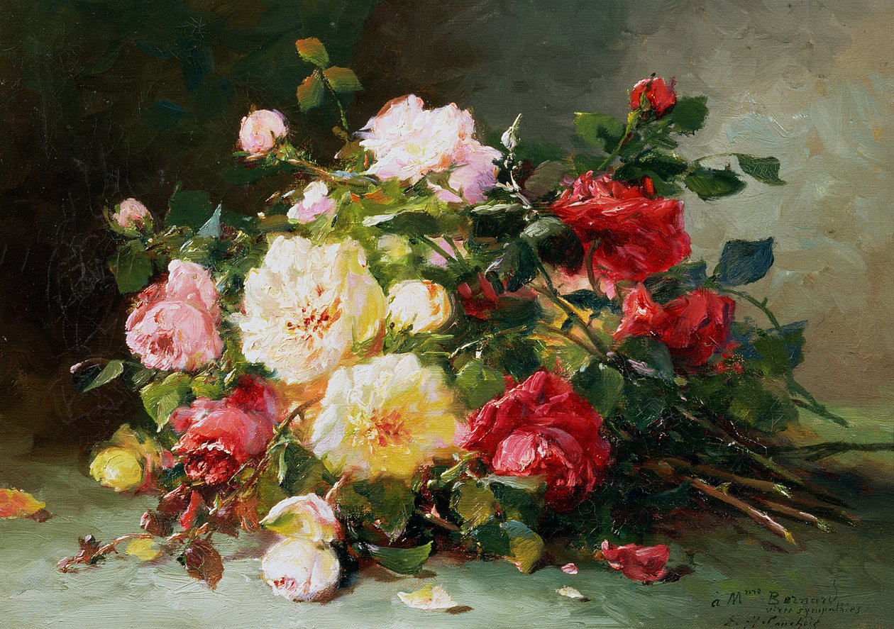 Um buquê de rosas de Eugene Henri Cauchois