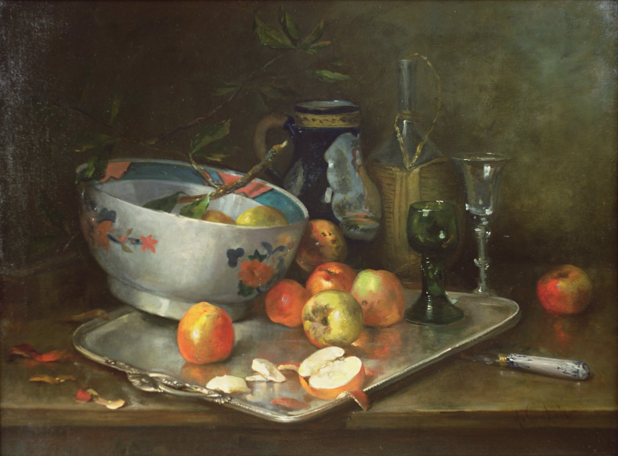 Ainda vida com maçãs de Eugene Henri Cauchois