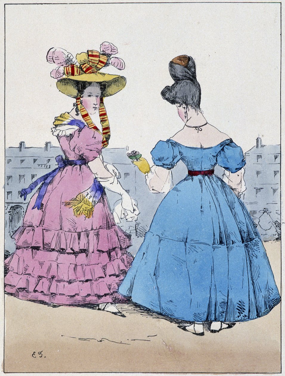 Duas mulheres elegantes, boulevard de l