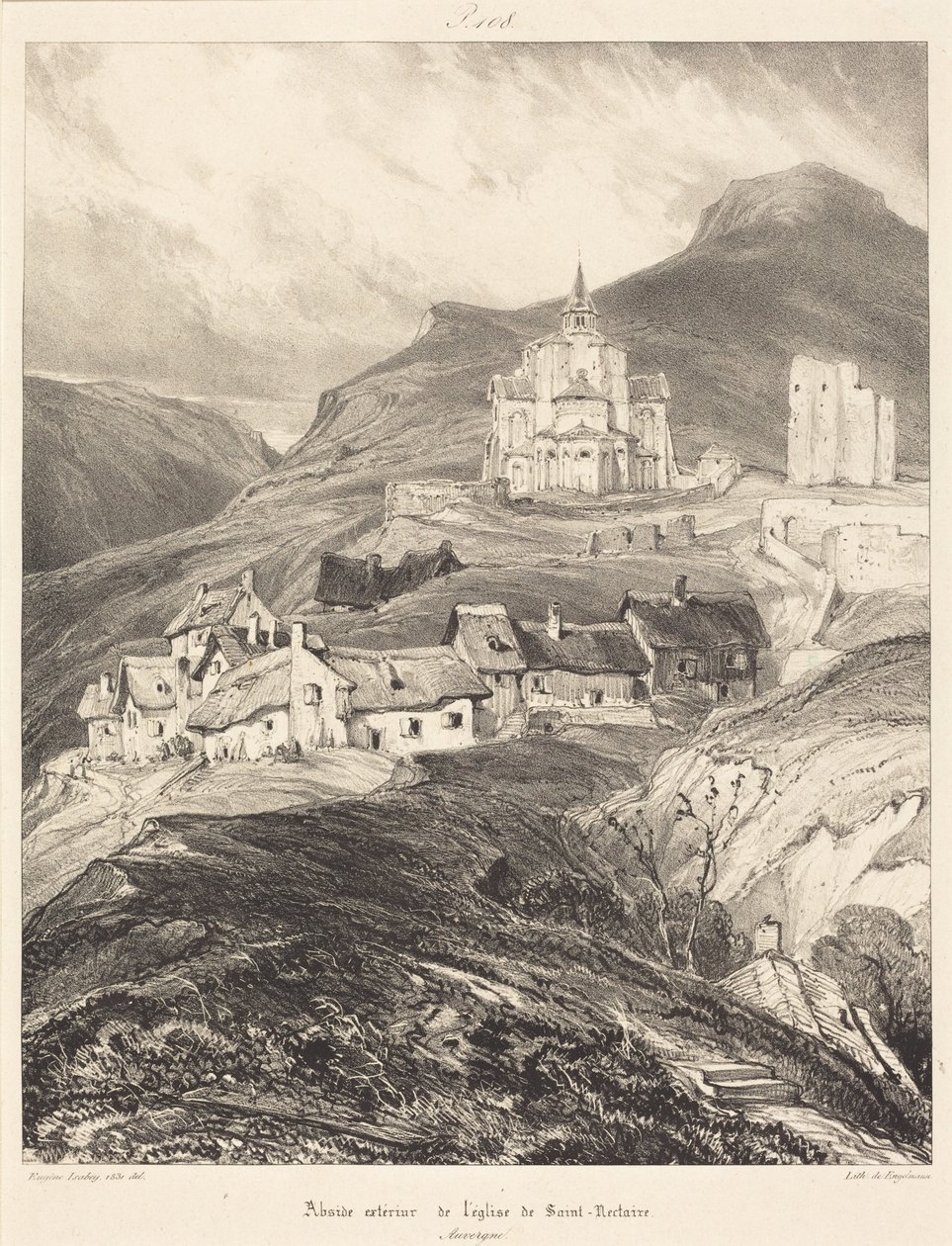 Abside da igreja de Saint-Nectaire de Eugene Isabey