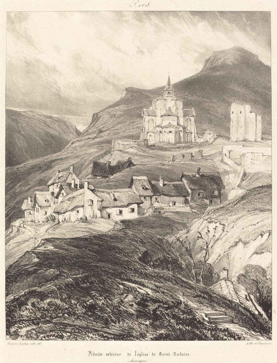 Abside da igreja de Saint-Nectaire de Eugene Isabey