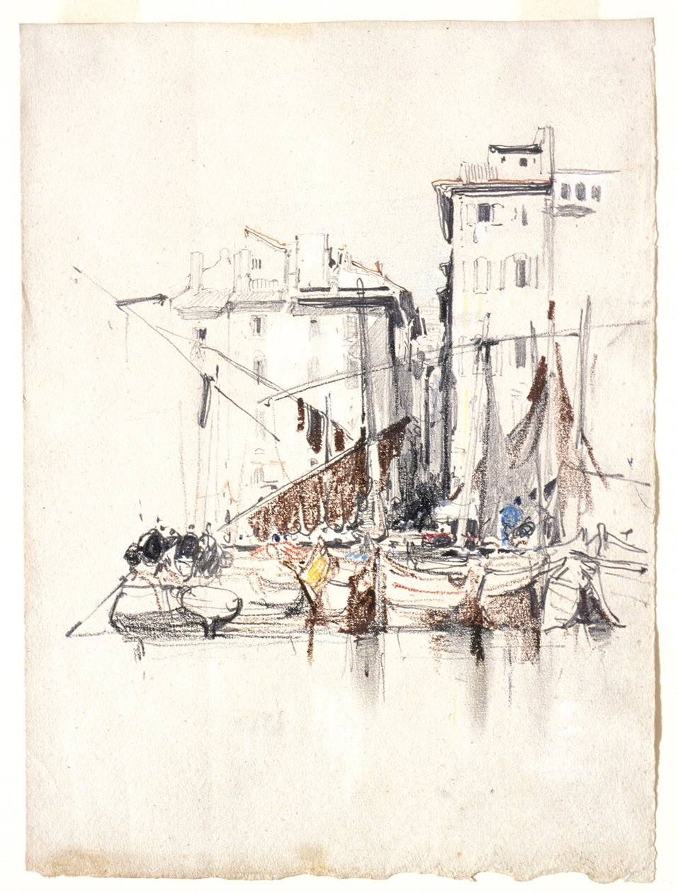 Junto ao mar - Aldeia de pescadores de Eugene Isabey