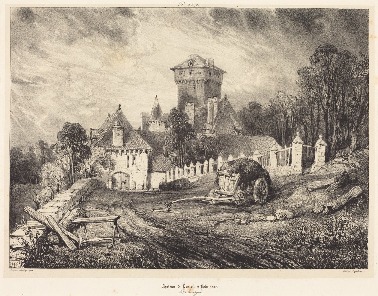 Castelo de Pesteil, em Polminhac de Eugene Isabey