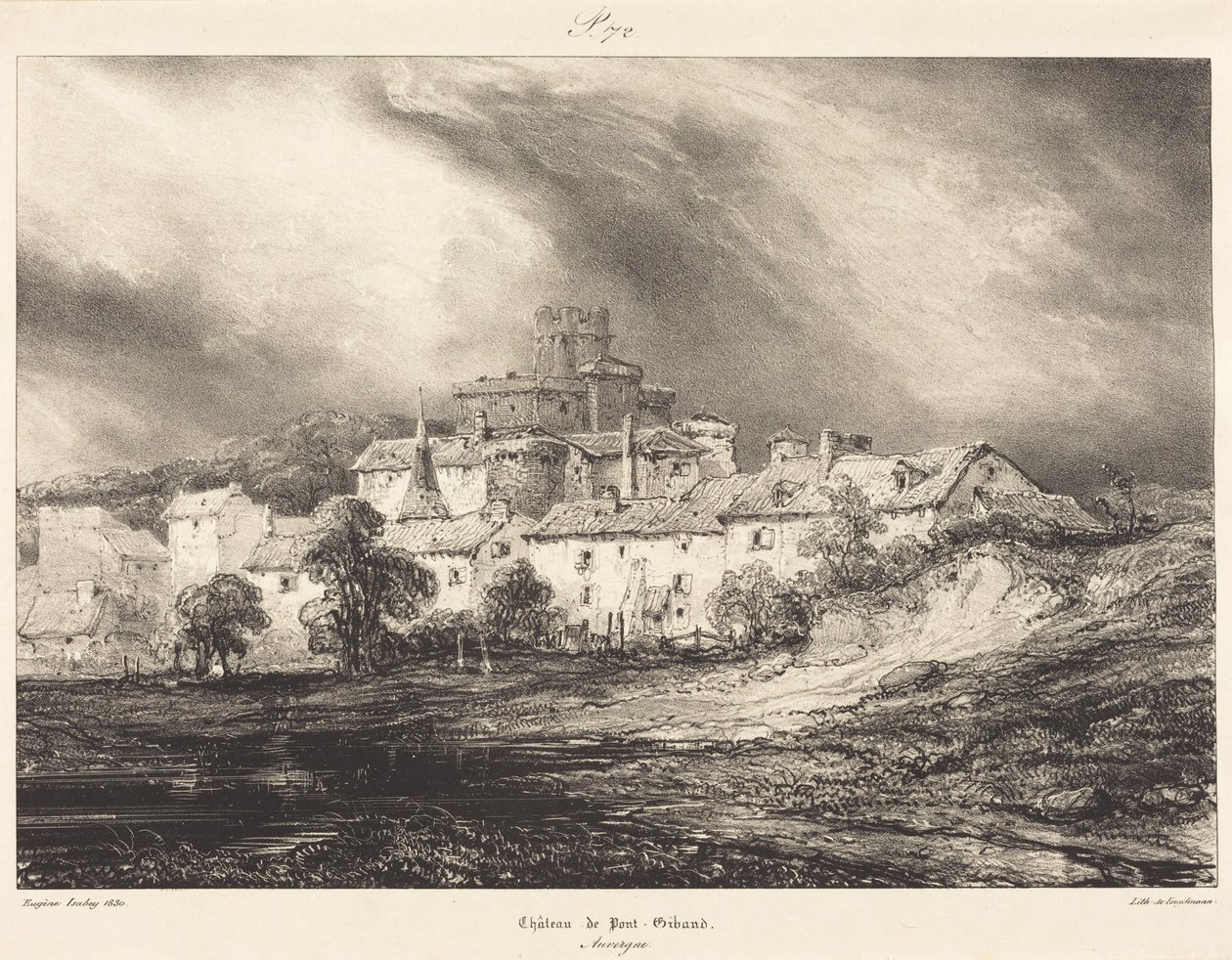 Castelo de Pont-Gibaud de Eugene Isabey