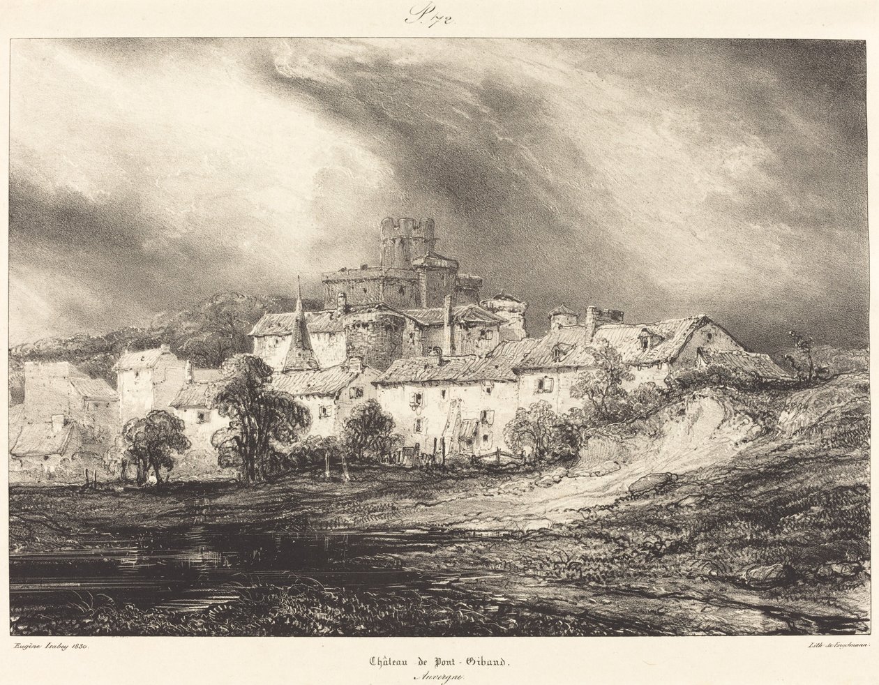 Castelo de Pont-Gibaud de Eugene Isabey