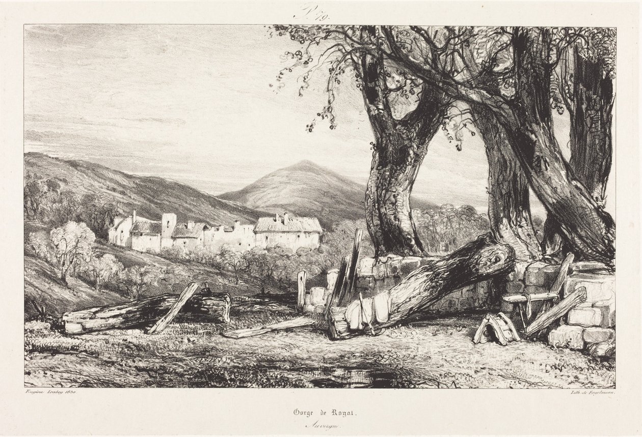 Desfiladeiro de Royat, Auvergne de Eugene Isabey