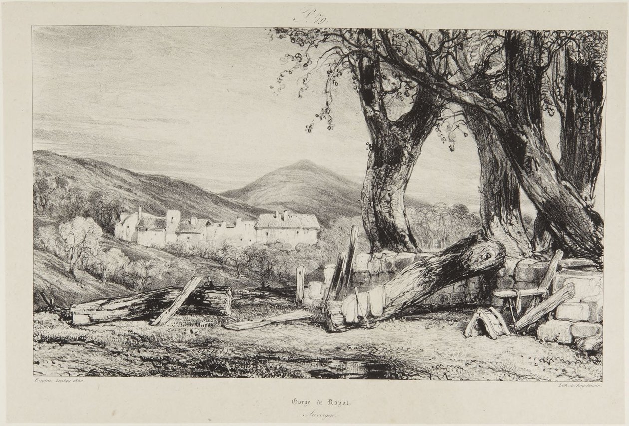 Desfiladeiro de Royat, Auvergne de Eugene Isabey