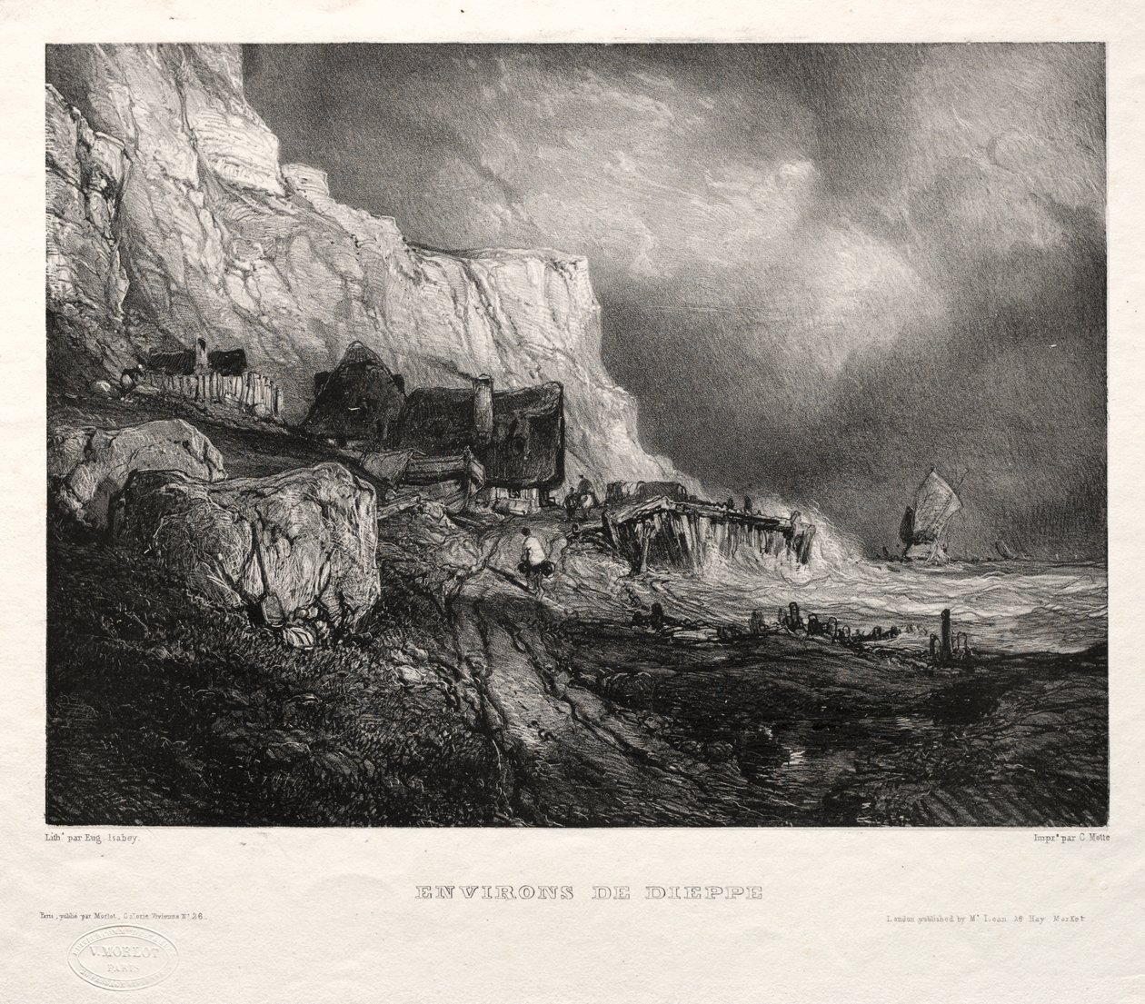 Seis fuzileiros navais: arredores de Dieppe de Eugene Isabey