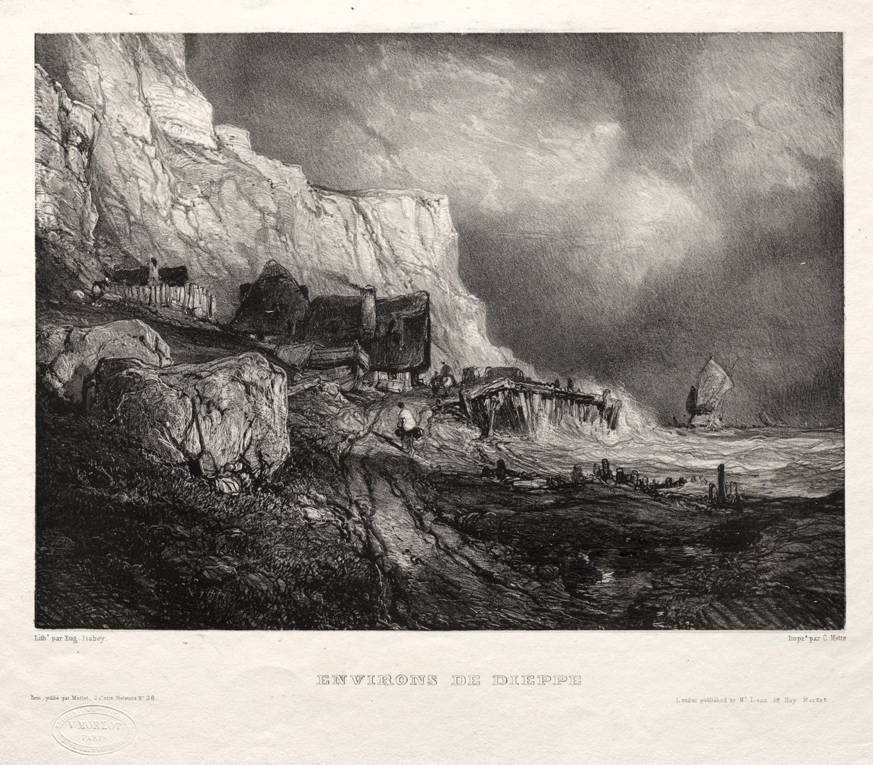 Seis fuzileiros navais: Arredores de Dieppe, 1833. de Eugene Isabey