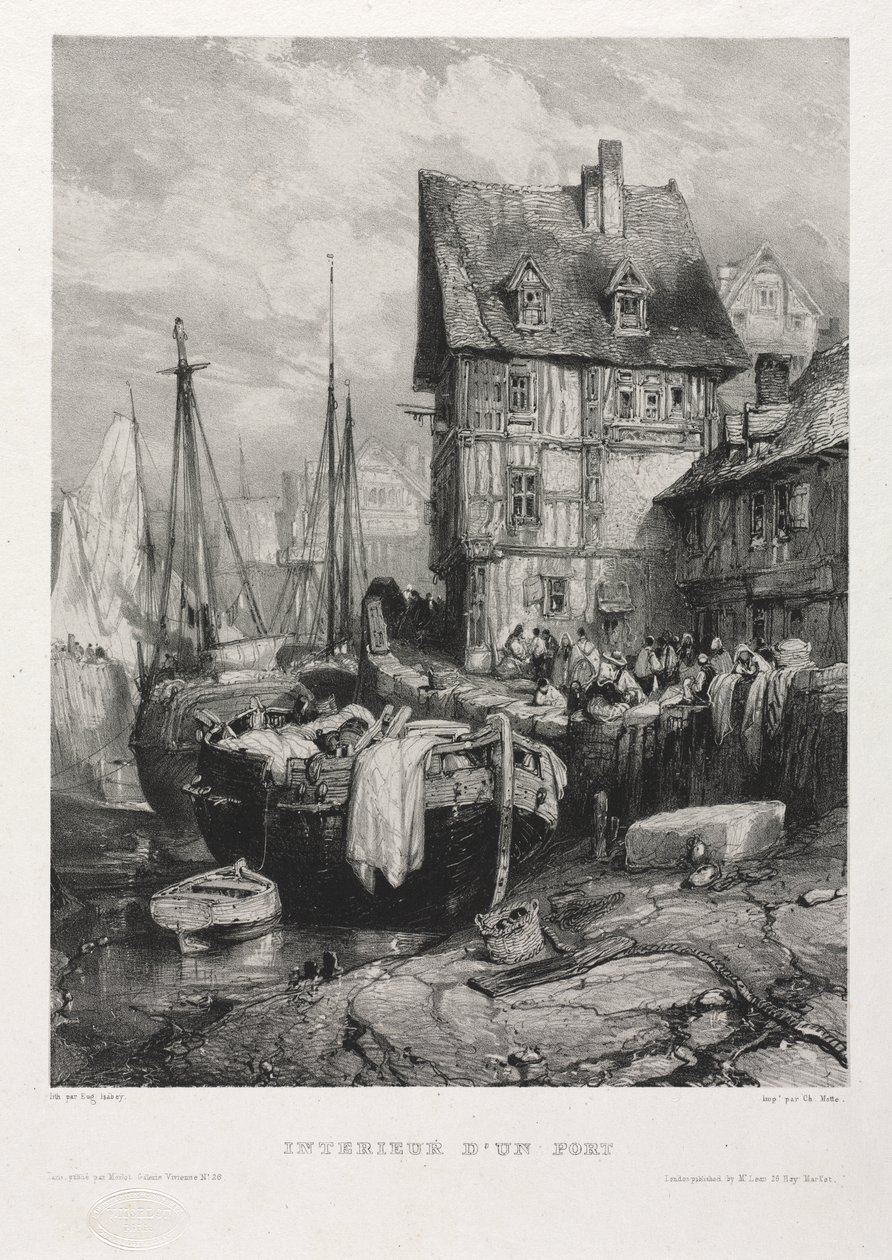 Seis Fuzileiros Navais: Interior de um Porto de Eugene Isabey