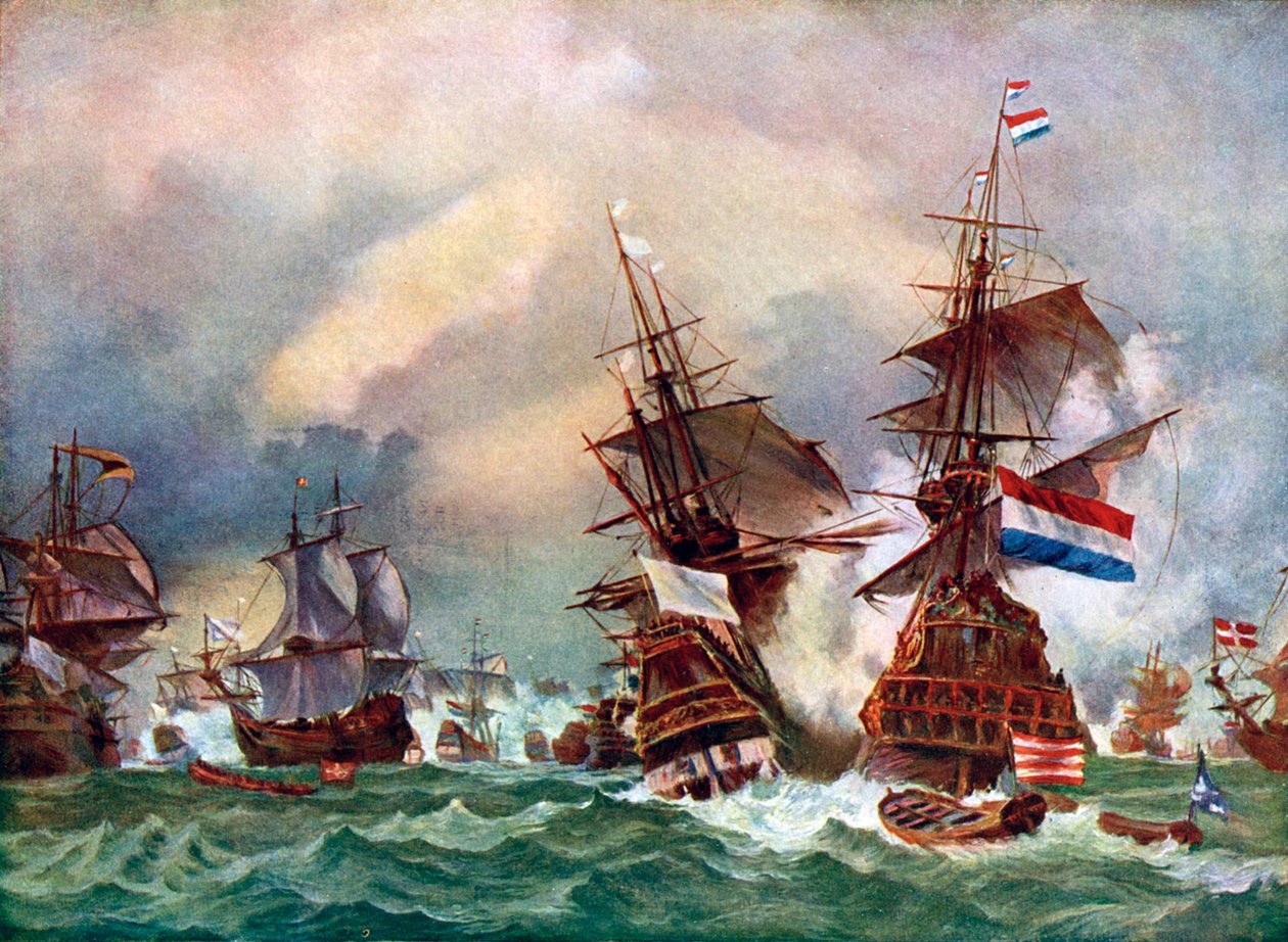 A Batalha de Texel, 1673 c1920. de Eugene Isabey