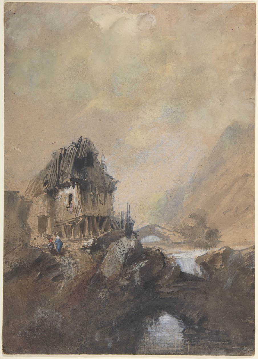 Aldeia em Dieppe de Eugene Isabey