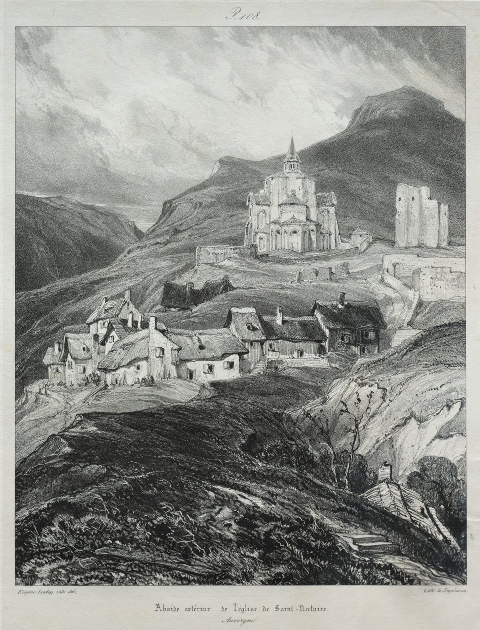 Viagens pitorescas e românticas na antiga França, Auvergne ..., 1831. de Eugene Isabey
