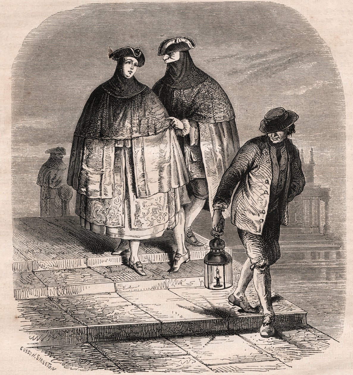 A Porta da Lanterna em Veneza no século XVIII - Desenho de Viollat de Gaetano Zompini (1700-1778) - Os Metiers de Veneza de Eugene Joseph (after) Viollat
